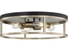Knox 4-Light Matte Black Brass Gold Drum Flush Mount