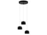 3-Light Matte Black LED Dome Mini Pendant