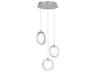 3-Light Brushed Nickel Chrome Round Mini Pendant