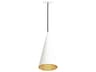 Conos 1-Light Matte White Champagne Gold Mini Pendant