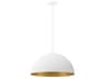 Elias 3-Light Matte White Champagne Gold Dome Pendant