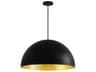 Elias 5-Light Matte Black Champagne Gold Dome Pendant