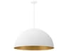 Elias 5-Light Matte White Champagne Gold Dome Pendant