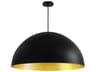 Elias 6-Light Matte Black Champagne Gold Dome Pendant