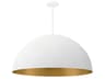 Elias 6-Light Matte White Champagne Gold Dome Pendant