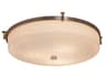 Porcelina 3-Light Nickel Round Flush Mount