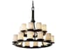 Limoges 21-Light Black Cylinder Tiered Chandelier
