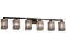 Wire Glass 6-Light Bronze Vanity Light