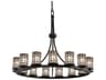 Wire Glass 15-Light Black Cylinder Chandelier