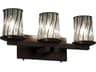 Wire Glass 3-Light Bronze Vanity Light