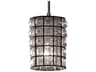 Wire Glass 1-Light Nickel Cylinder Mini Pendant
