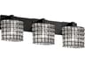 Wire Glass 3-Light Black Vanity Light