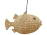Wicker 1-Light Natural Rattan Brown Pendant