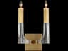 2-Light Acrylic Antique Brass Clear Wall Sconce