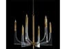 6-Light Antique Brass Acrylic Clear Candelabra Chandelier