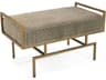 Wiggins Braid Mushroom Aztec Gold Upholstered Accent Bench