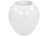 Gibbous Round Mirror Silver White End Table