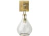 Tear Drop 1-Light Clear Glass Antique Brass Wall Sconce