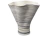 Splayed Textured Matte White Blue Vase