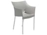 Dr No Opaque Warm Grey Aluminum Resin Dining Arm Chair  (Sold in 2)