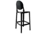 One More Opaque Black Resin Bar Stool  (Sold in 2)
