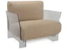 Pop Transparent / Ikon Fabric Dove Gray Lounge Chair