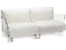 Pop Transparent / Sunbrella Fabric White Loveseat