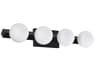 Orbitron 4-Light Black Glass Vanity Light