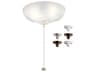 White Linen Glass LED Fan Light Kit