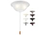 White Alabaster Swirl Glass LED Fan Light Kit