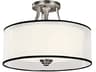 Lacey 3-Light Antique Pewter Glass Cylinder Drum Semi Flush Mount