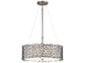 Silver Coral 3-Light Classic Pewter Drum Round Pendant