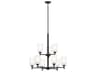 Shailene 9-Light Black Glass Bell Chandelier