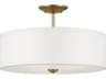 Shailene 3-Light Natural Brass Flush Mount