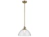 Avery 1-Light Natural Brass Dome Pendant