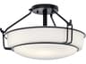 Alkire 3-Light Black Glass Bowl Semi Flush Mount