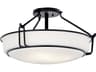Alkire 4-Light Black Glass Bowl Semi Flush Mount