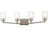 Deryn 4-Light Distressed Antique Gray Glass Vanity Light