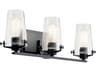 Alton 3-Light Black Glass Vanity Light