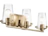 Alton 3-Light Champagne Bronze Glass Vanity Light