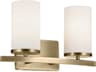 Crosby 2-Light Natural Brass Vanity Light