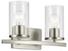 Crosby 2-Light Brushed Nickel Vanity Light