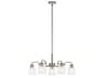 Aivian 5-Light Nickel Textured Black Glass Bell Chandelier