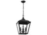 Dame 2-Light Textured Black Glass Lantern Mini Pendant