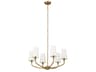 Adeena 6-Light Brushed Natural Brass White Empire Chandelier