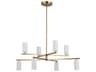 Gala 8-Light Champagne Bronze White Candelabra Cylinder Chandelier