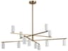 Gala 12-Light Champagne Bronze White Candelabra Cylinder Chandelier