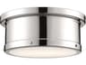 Serca 2-Light Polished Nickel Drum Flush Mount