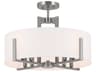 Malen 8-Light Classic Pewter Drum Semi Flush Mount
