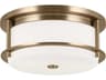 Brit 2-Light Champagne Bronze Glass Drum Flush Mount